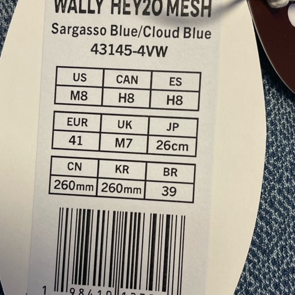 Wally Hey Dude 20 Mesh Sargasso Blue/Cloud Blue NIB Sz 8M - Picture 10 of 11